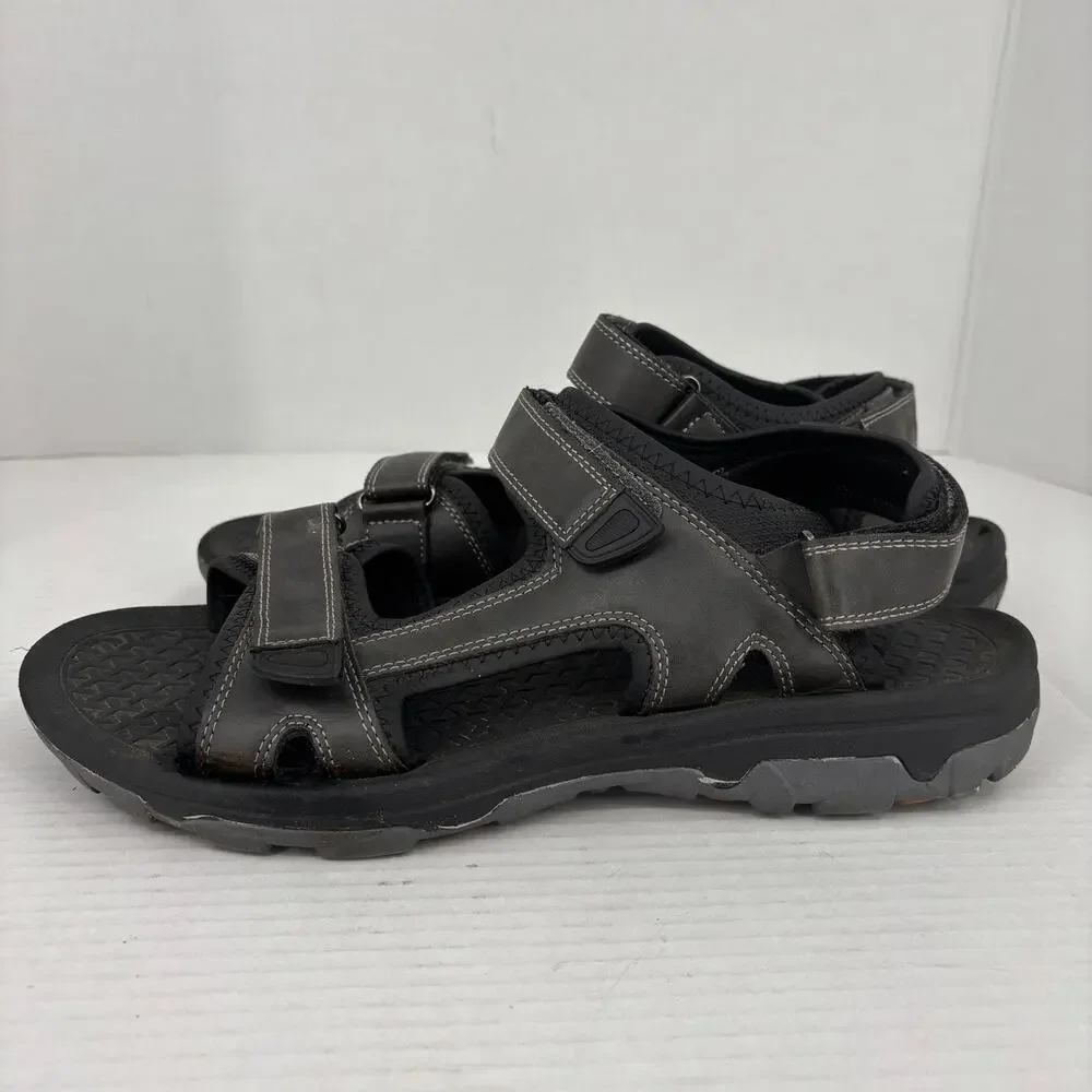 Eddie Bauer Holman Fisherman Sandal Mens Size 12 Black Adjustable Straps Comfort